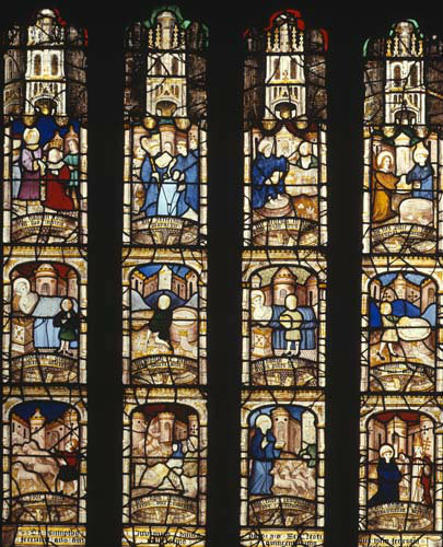 St Neot window, sixteenth century, Church of St Neot, Cornwall, England