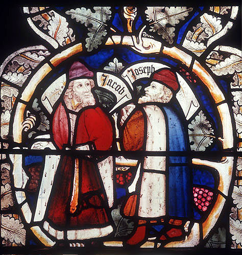 Jacob and Joseph from fifteenth century Jesse tree window, St Margaret