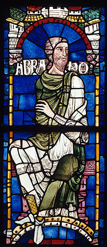 Abraham, twelfth century, restored stained glass, Canterbury Cathedral, Canterbury, Kent, England
