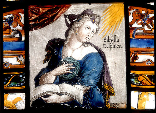 Delphic Sybil, circa 1630, one of  ten sibyls by Bernard Van Linge, Wroxton Abbey Oxfordshire, England