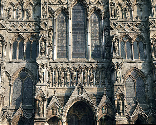 England, Salisbury Cathedral, the West Front, 13th century