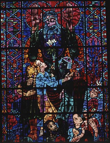 Peace, stained glass 1956, Canterbury Cathedral, Kent, England, Great Britain
