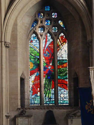 Window by Keith New, circa 1965, south choir aisle, Bristol Cathedral, Avon, England