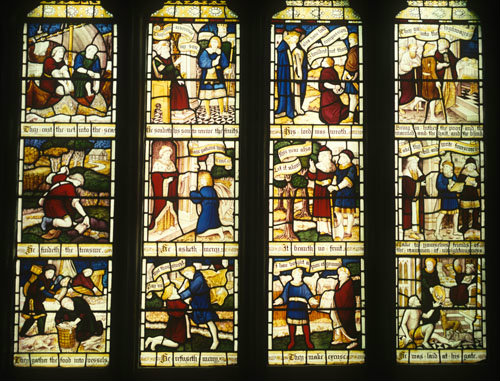 Parables window, north aisle, St Mathew