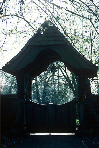 Lych gate, Church of St Mary, North Stoke, West Sussex, England