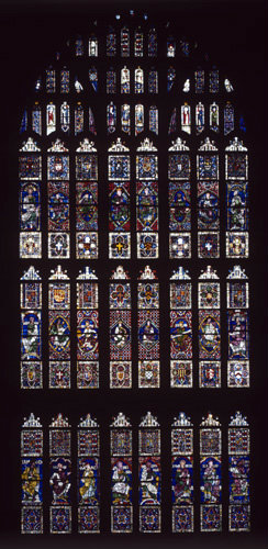 Canterbury Cathedral the south window in the south west transept the genealogical Figures date from the 12th century