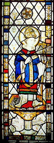 St Gregory the Great, pope, fifteenth century east window, All Saints Church, Langport, Somerset, England