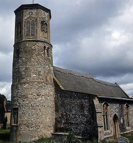 Church of St Mary the Virgin, with eleventh century round tower, Saxon with later additions, Beachamwell, Norfolk, England