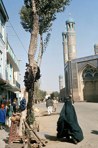 Afghanistan, Herat street scene, Friday Mosque in background