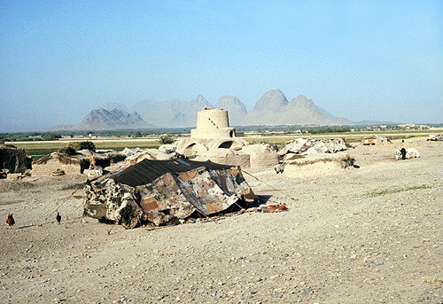Afghanistan, Kandahar, nomad tents and village walls as Marco Polo might have seen them