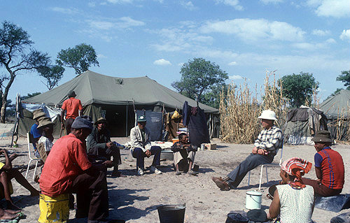 Kalahari Bushman prayer meeting, Namibia