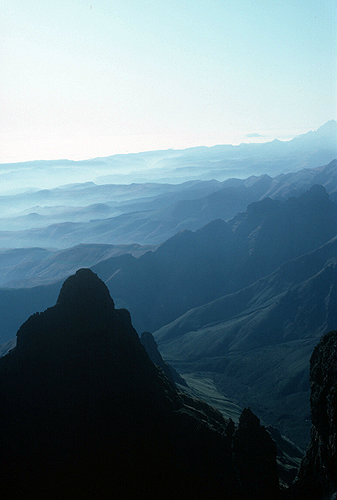 South Africa Drakensberg mountain view from cathedral point