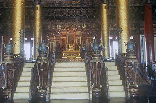 Throne in Hall of Supreme Harmony (Taihe dian ), Imperial Palace, Beijing, China