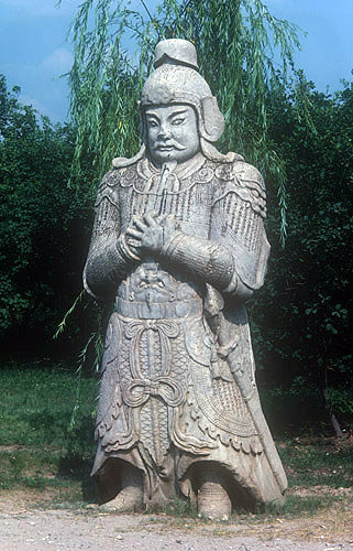 Military Mandarin, fifteenth century sculpture, China