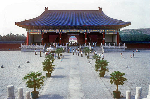 Temple of Heaven (Tien Tan) and part of surrounding courtyard, Beijing, China