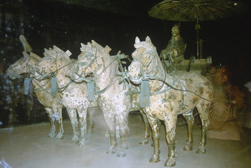 China Xian, Qin Shi Huang necropolis, terracotta chariot horses, 3rd century BC