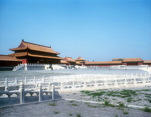 Courtyard of Gate of Supreme Harmony (Taihe  Men), Ming Dynasty, and Golden Water Stream, Imperial Palace, Beijing, China
