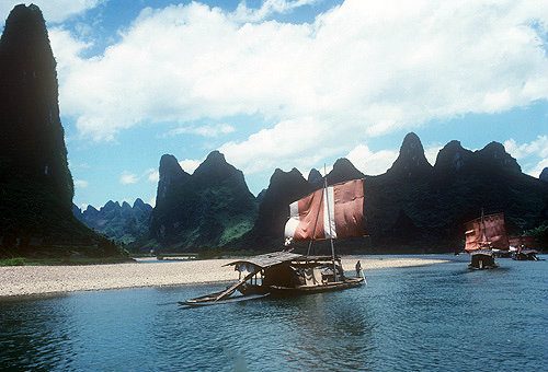 Li River and Junks under sail, China