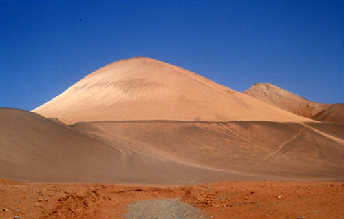 China Sinkiang, the flaming mountains in Turfan depression on the silk route