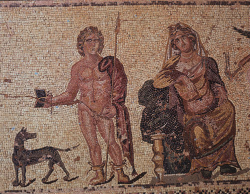Paphos Cyprus Hippolytus and Phaedra mosaic in Roman Villa 3rd century AD