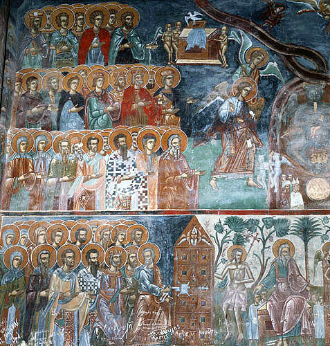 Cyprus, Kalogrea, Church of Christ Antiphonitis, the Last Judgement, St Peter opening the gates