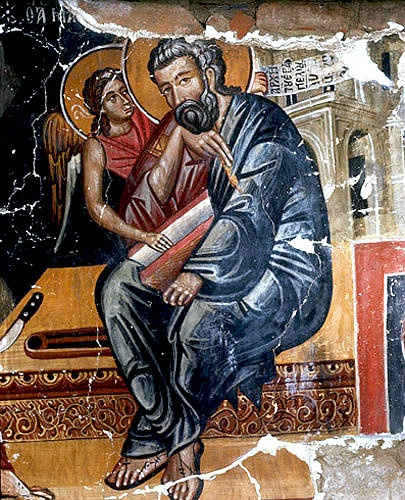 St Mark, painted by Philip Goul, 1453, Church of the Holy Cross, Platanistasa, Cyprus