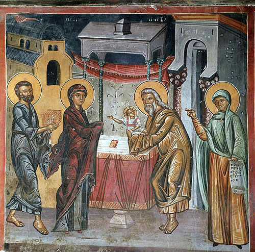 Cyprus, Paleochorio, Church of the Transfiguration of the Saviour, the Presentation, mural, 15th century