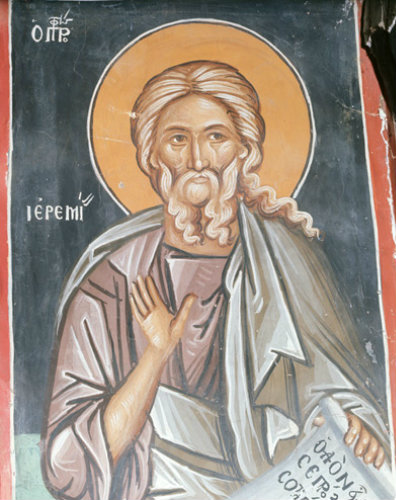 The Prophet Jeremiah 15th century  mural in the Church of the Saviour at Paleochorio Cyprus