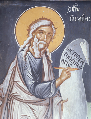 Prophet Isaiah, 15th century wall painting, Church of the Holy Cross, Paleochorio, Cyprus