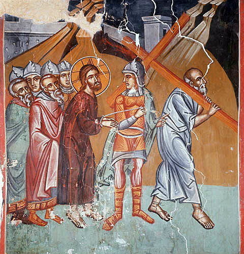 Simon carrying Christ