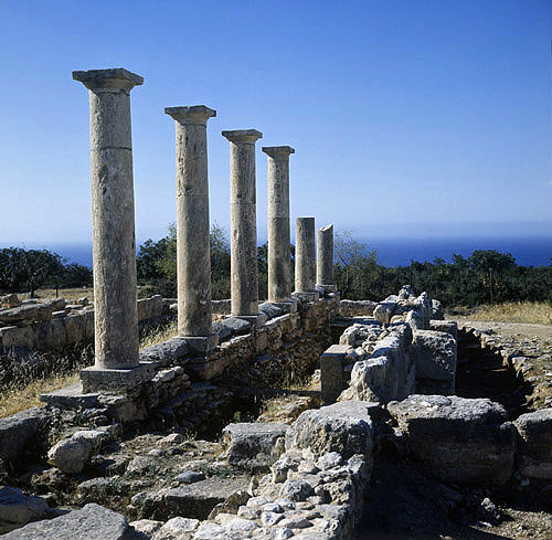 Sanctuary of Apollo, colonnade at west end, second century AD, Kourion (Curium)Cyprus