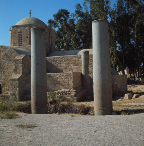 Paphos Cyprus 13th century Church of the Blessed Virgin Mary of the Golden City Panagia Chrysopolitissa St Paul was tied to a pillar here and flogged