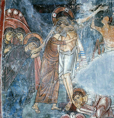 Cyprus, the Deposition, mural in the Church of St Neophytos near Paphos  1196 AD