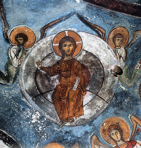 Cyprus, the Ascension of Christ and two Angels, St Neophytos Monastery