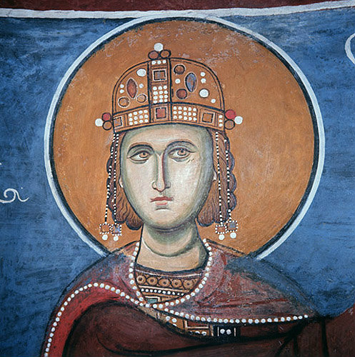 Cyprus, Lagoudera,  Solomon,  a 12th century mural in the Church of Panagia Tou Arakou, Lagoudera monastery, 12th century