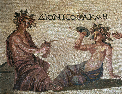 Paphos Cyprus Dionysus and Akme mosaic in a Roman Villa 3rd century AD