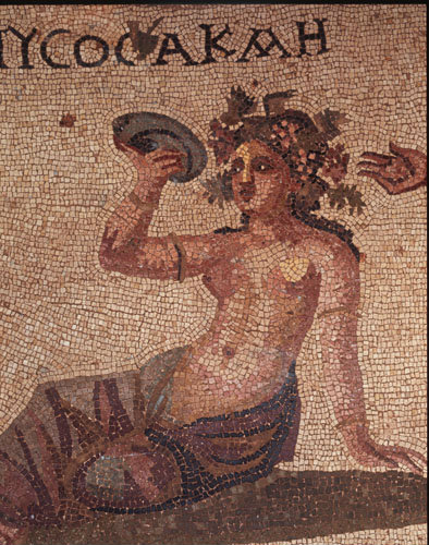 Paphos Cyprus Akme detail 3rd century AD mosaic from Roman Villa