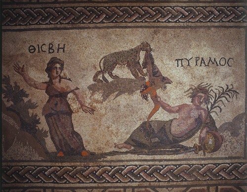 Paphos Cyprus Pyramus and Thisbe mosaic in a Roman Villa 3rd century AD
