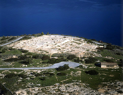 Palace of Vouni, 5th century BC, aerial view from the south, Northern Cyprus