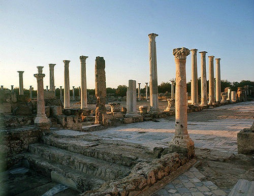 Palaestra, a wrestling school,  east portico, dating from the second century, Salamis, Northern Cyprus