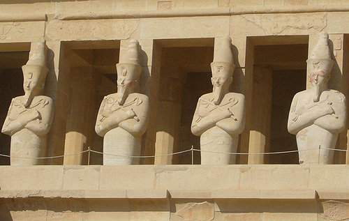 Osiride statues of Hatshepsut, Mortuary Temple of Hatshepsut, Thebes, Egypt