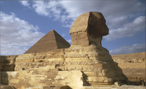 Sphinx and Great Pyramid, 2500 BC, Giza, Egypt