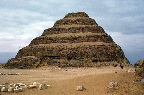 Egypt, Saqqara, Stepped Pyramid of Djoser, first king of third dynasty, twentyseventh century BC, built by architect Imhotep, and Temple
