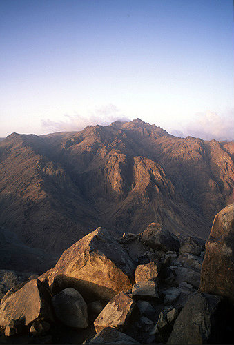 Egypt, Sinai, Jebel Katerina seen from seen from Mount Sinai, Jebel Mousa
