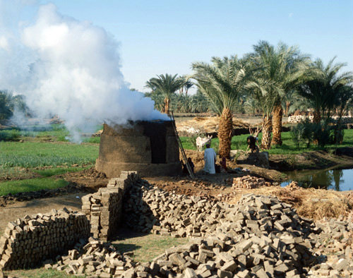 Egypt brick kiln at Thebes Luxor