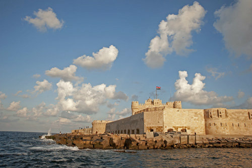 Egypt, Alexandria, Fort Quaitbey, built 1477 by Mamluk Sultan al-Ashraf Sayf ad-Din Quaitbey on site of ancient Pharos, restored
