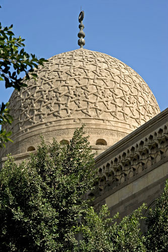 Egypt, Cairo, Northern cemetery, dome of mosque associated with mausoleum of Sultan Barsbey, 1432
