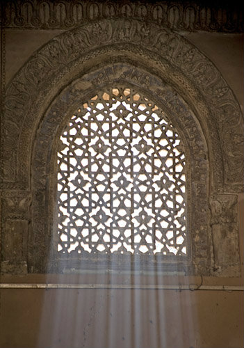 Egypt, Cairo, ninth century mosque of Ahmad Ibn Tulun, Abbasid governor of Egypt, 868-84, window in main prayer hall