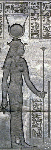 Goddess Isis, sunk relief sculpture, Dandara, Egypt