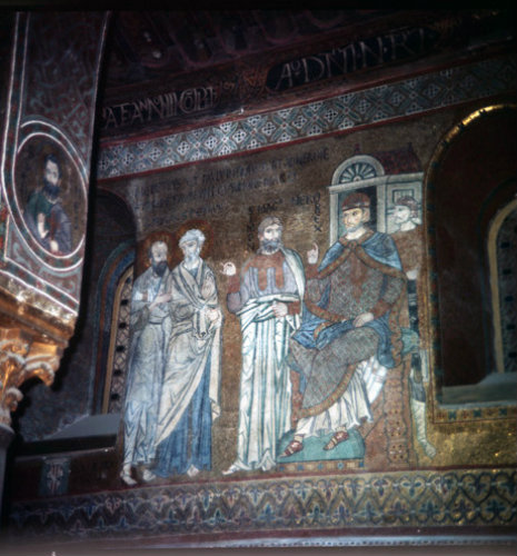 St Paul before Nero, Palermo Palatine Chapel 12th century mosaic